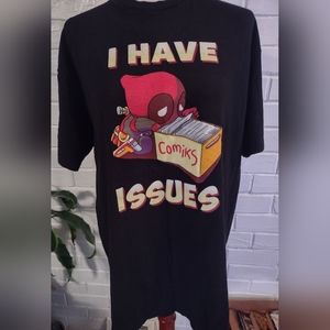 Marvel T-shirt " I have issues " Black color, 100% cotton , Made in Haiti , L